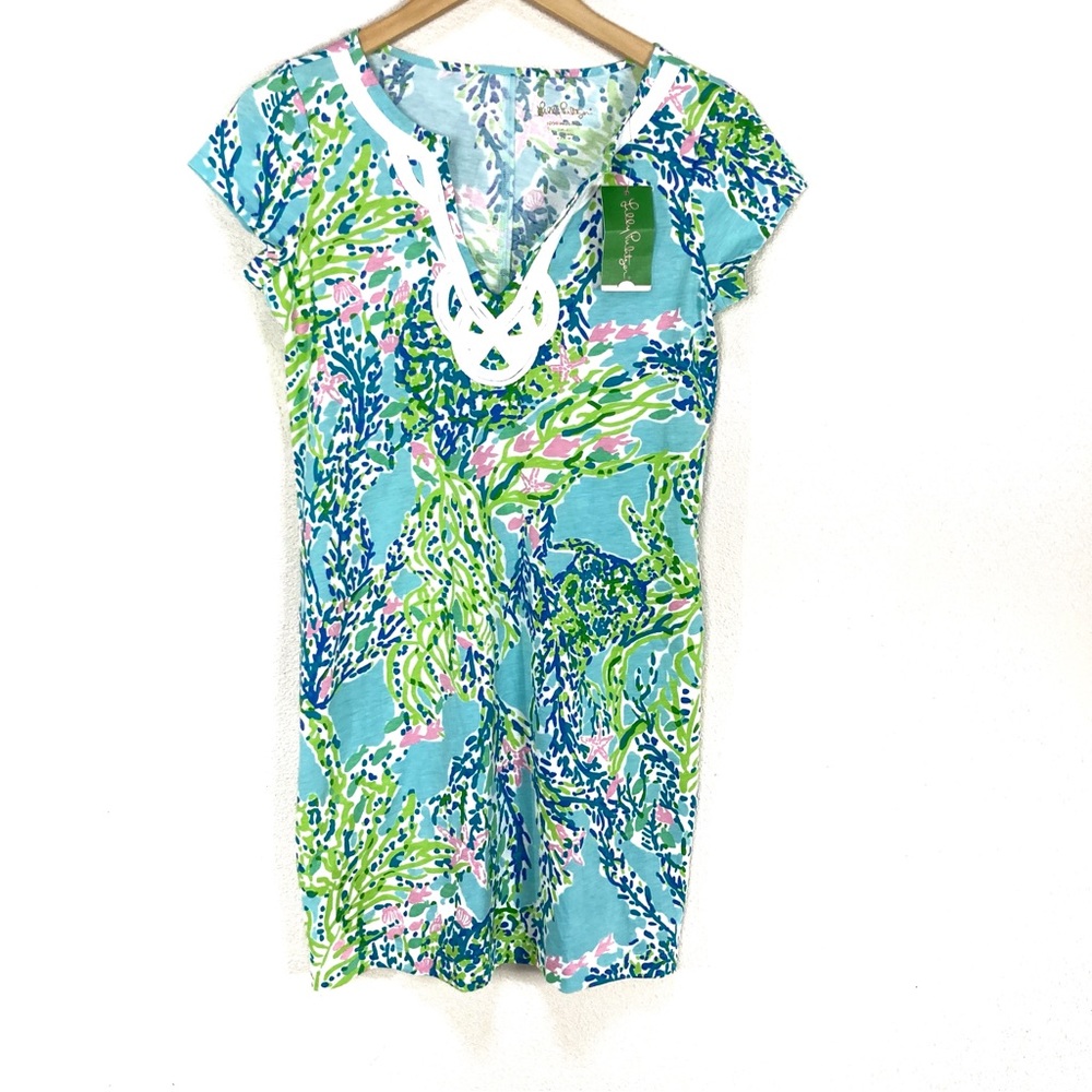 Lilly‎ Pulitzer Brewster Blue Heaven Floral Cotton Dress Women’s Sz Small NEW